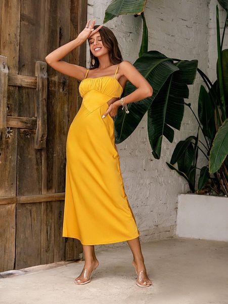 

love&lemonade ruched bust cut out satin cami dress q2vb#, Black;gray