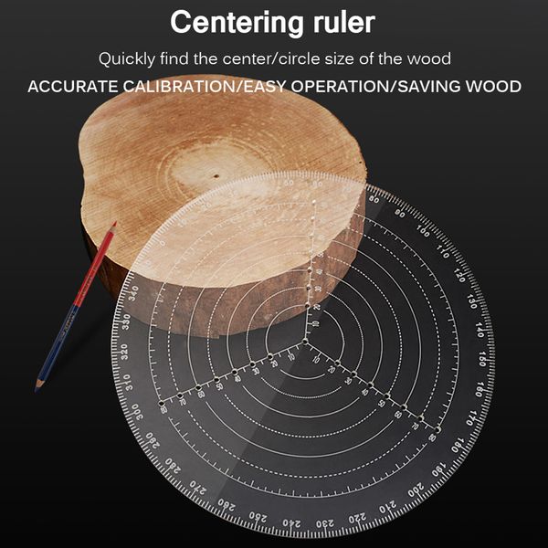 Cerchio circolare circolare in acrilico trasparente per cercatore di centri, adatto per la lavorazione del legno, tornitori per legno, disegno di cerchi di lavoro per tornio
