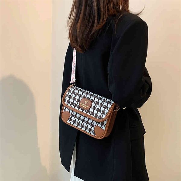 

75% off clearance outlet sale contrast checked female autumn winter fashion version fashionable foreign style single shoulder bag leisure br