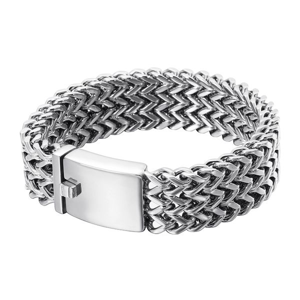 18 mm schweres Punk-Bike-Biker-Kettenarmband für Herren und Damen, Schmuck, Geschenk, Herren-Mesh-Link-Armbänder, Armreifen, Gold, Silber, Edelstahl-Armband