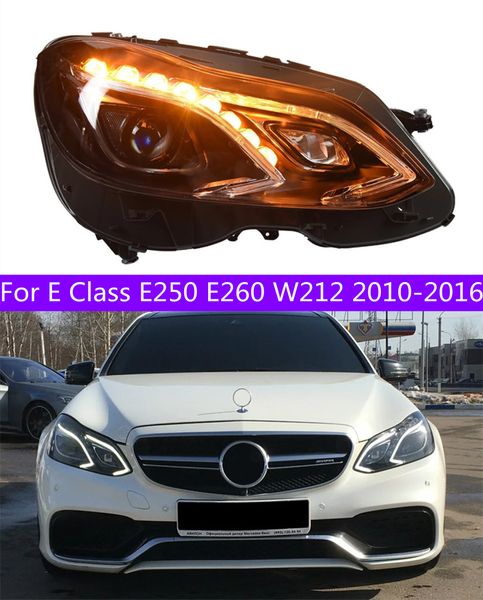 Автомобильные фары Стайлинг для E Class E250 E260 W212 2010-20 16 светодиодных фар с двойной линзой, запасные части для указателей поворота