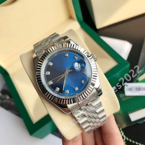 ZR Factory Factory Sales Orologio da uomo di lusso automatico Asia 2813 Movimento 41mm Mens lunetta scanalata quadrante blu Datejust Ii modello orologio da polso subacqueo