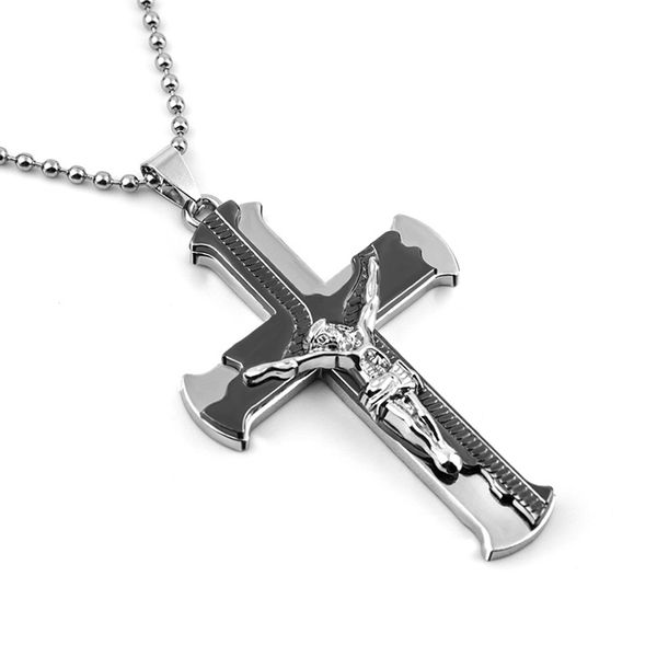 

12pcs alloy crucifixion cross necklace pendant neckalce for men women religion jewerly, Silver