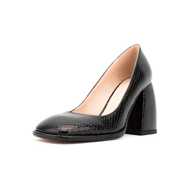 

2022 women's sandals spring and autumn new super dynamic snake pattern on round toe high heels dress party women's shoes, Black