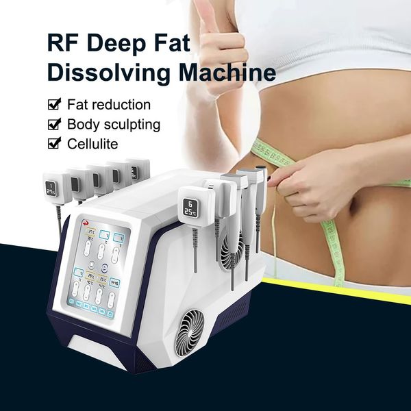 Tragbare monopolare RF Hot Radio Frequency Sculpting Fett auflösende Körperschlankheitsmaschine mit 10 Griffen für verschiedene Körperteile Cellulite-Brennen im Salon