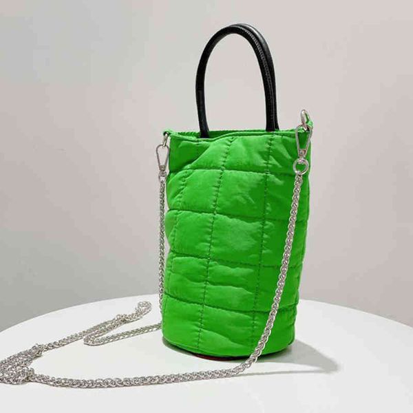 

evening bags fashion cotton pad women crossbody luxury quilted shoulder designer padded handbag and purse small chains nylon shopper 220507