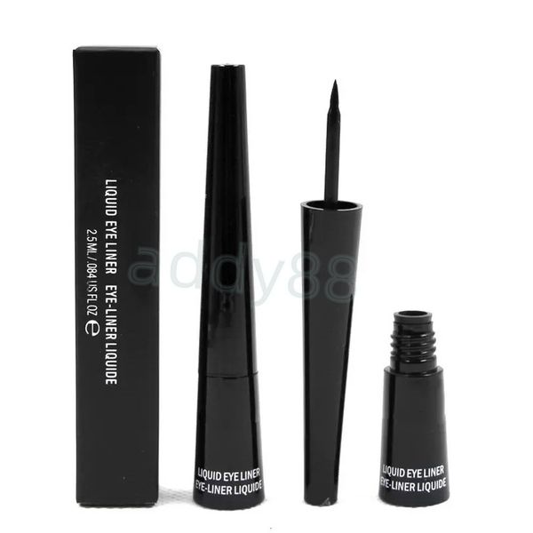 Berühmte Marke M Eyeliner Makeup Wasserdichter flüssiger Eyeliner Cool Black Long Lasting Liner Pen mit hartem Pinsel 2,5 ml