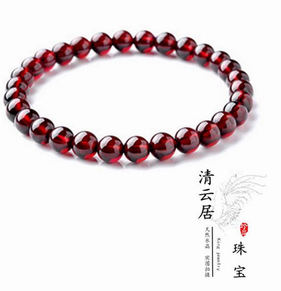 

garnet bracelet natural 6a 4-8mm multi-circle burgundy garnet bracelet, Silver