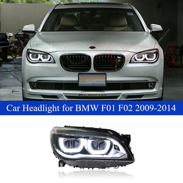 Luz de carro para BMW 7 Série F02 Led Daytime Running Headlight Montagem 2009-2014 730i 735i 740i Lens de sinal de giro Auto