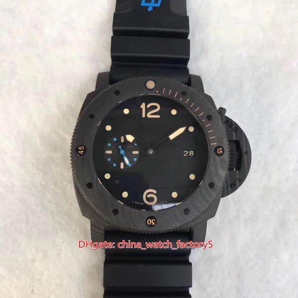 

selling super quality watches 47mm submersible pam616 pam00616 carbon fiber cal.9000 movement mechanical automatic mens watch men's wri, Slivery;brown
