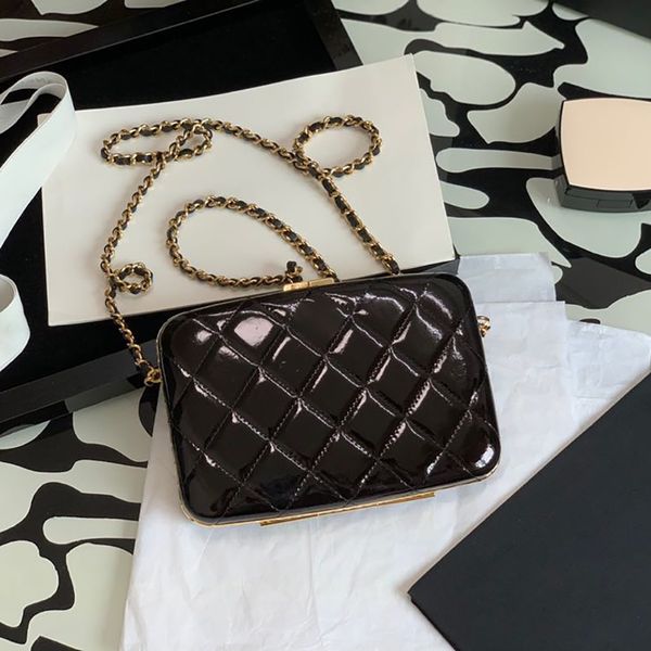 

10a mirror quality 18.5cm designer evening bags luxuries designers women chain bag for dinner sheepskin cross body bags with box c085