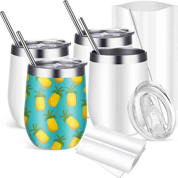 

12 oz sublimation blank tumbler, stainless steel insulated tumbler with lid and straw