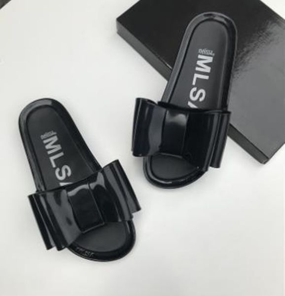 

summer sandals big bow slippers women's beach slippers platform jelly shoes, Black