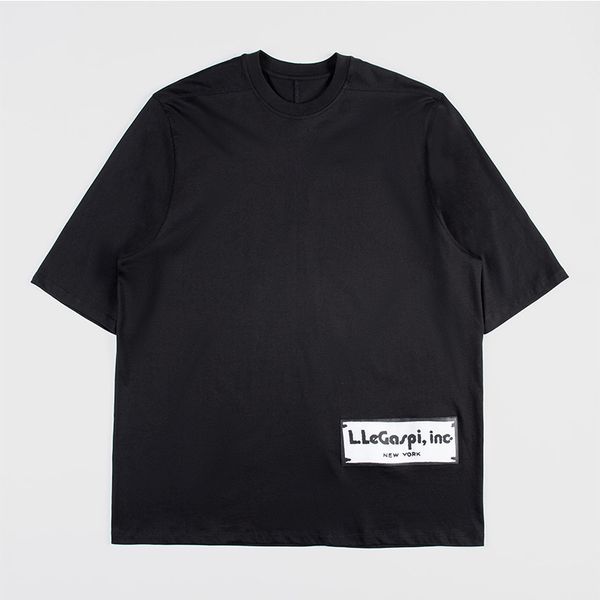 

rick original tee men summer oversized streamer tee owens oversize cotton t-shirt men hiphop streetwear men shirts, White;black