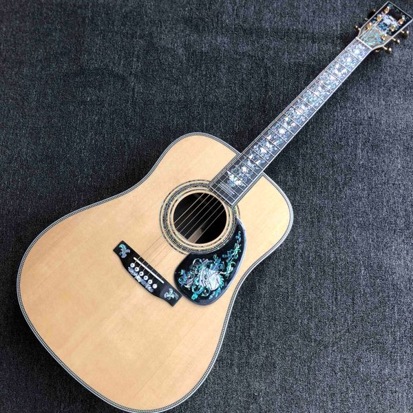 

custom handmade folk acoustic guitar aaaaa all solid rosewood wood dreadnought super deluxe superior d100 guitarherringbone binding