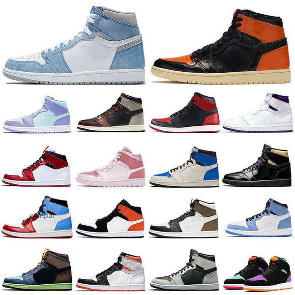 

2021 1s men basketball shoes 1 university blue obsidian shadow light smoke grey women mens trainers sports sneakers breathable