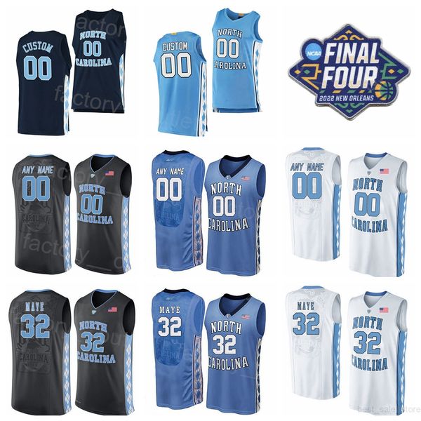 

ncaa north carolina tar heels college basketball 2 cole anthony jersey 2022 final four 13 cameron johnson 2 coby white 32 luke maye 2 joel b, Black