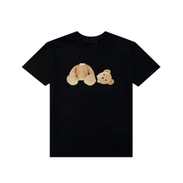 

men's wome'n teddy bear printed t-shirts black white pink tee men womens palm short sleeve tees designer cotton clothes