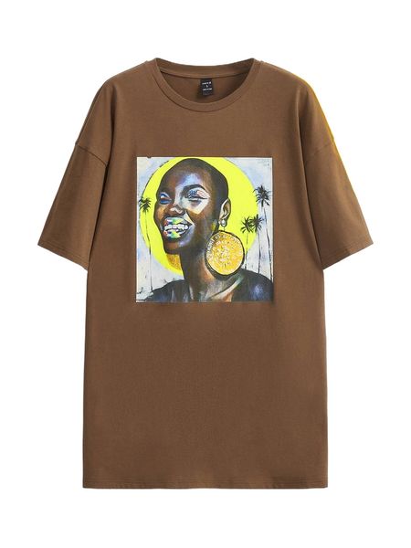 

x sea chele by cheleybean figure graphic drop shoulder tee c7ca#, White