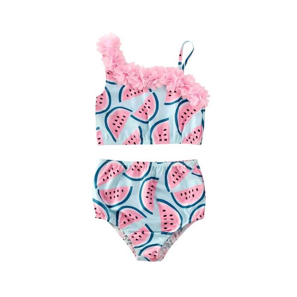 Kleidungssets Kleinkind Kinder Baby Mädchen Wassermelone Blume Patchwork Badeanzug Bademode Sommer Bikinis BadeanzugBekleidung