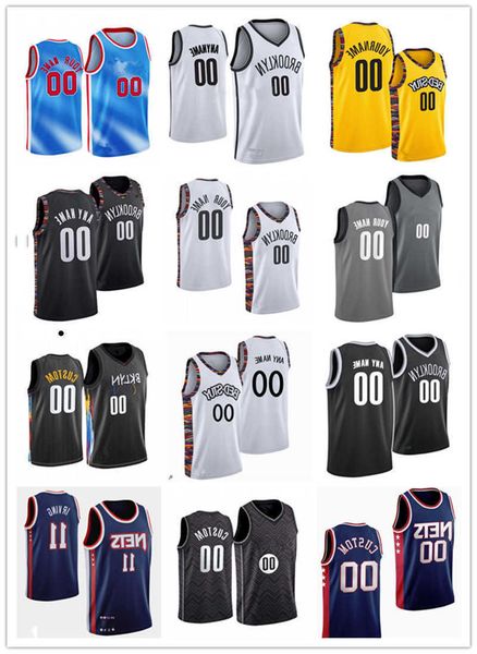 

75th custom men women youth brooklyn''nets''12 joe harris 95 deandre'' bembry 1 bruce brown 0 jevon carter bas, Black;red