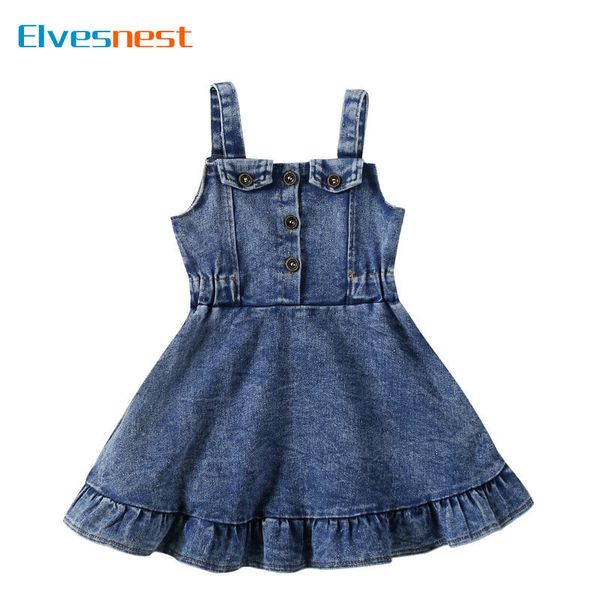 Abiti casual per bambini per ragazze Abiti estivi Bretelle senza maniche Denim Bambini 1 4 anni 220714