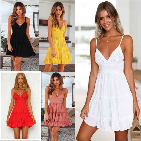 

casual dresses lace sling stitching women's dress open back bow princess skirt 6or6, Black;gray