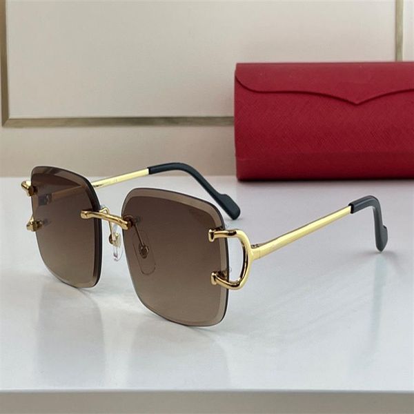 

sunglasses for men women summer 0962 style anti-ultraviolet retro plate square frameless eyeglasses random box3344, White;black