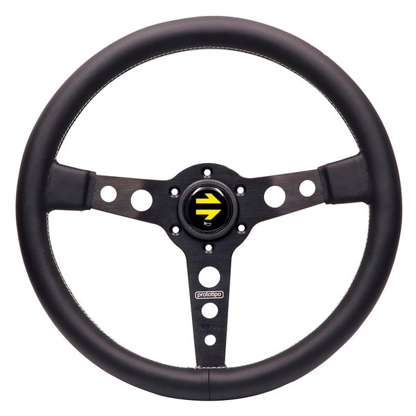 

14inch italy prototipo genuine leather drift sport steering wheel silver/black