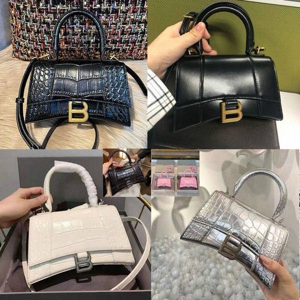 

2022 women handbags new crocodile pattern hourglass bag leather handbag shoulder messenger b letter bag luxury designer lady cosmetic bags e