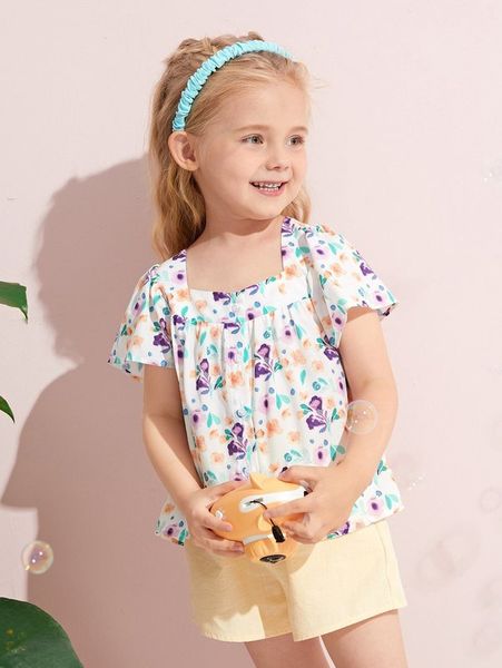 

sheen little girl butterfly sleeve flower she, White;black