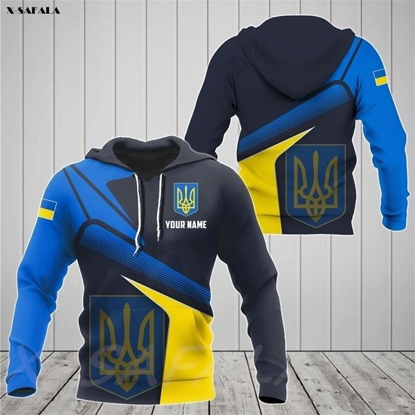 

ukraine proud with coat of arms country flag 3d printed man female zipper hoodie pullover sweatshirt hooded jersey tracksuits 220406, Black