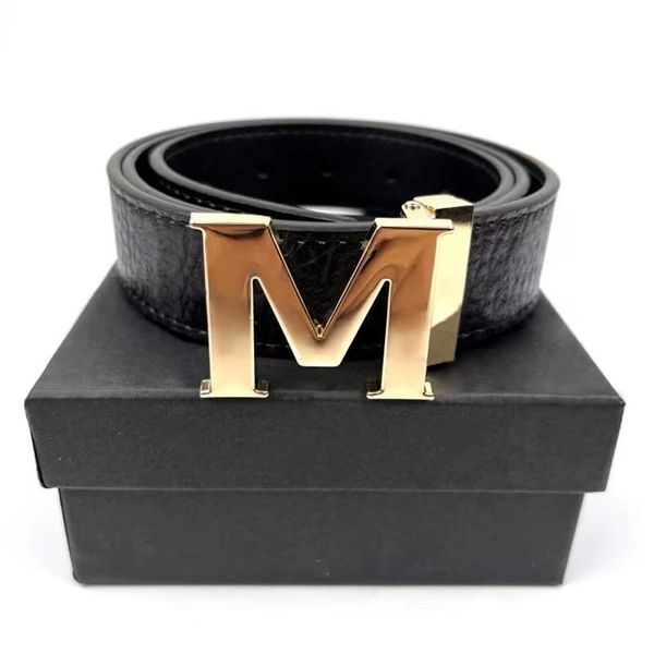 

fashion classic men designers belts womens mens casual letter m smooth buckle belt width 3.4cm with box222s, Black;brown