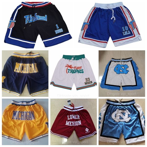 

just don basketball shorts sport pant college movie lower merion michigan wolverines north carolina tar heels space jam tune squad with, Black