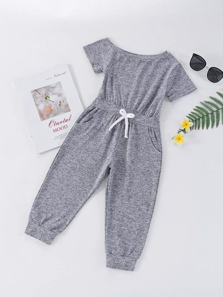 

toddler girls asymmetrical neck tee jumpsuit she, Blue