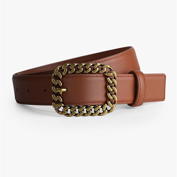 

fashion niche spring and summer with jeans belt layer cowhide decoration leather slimming women's accessories, Black;brown