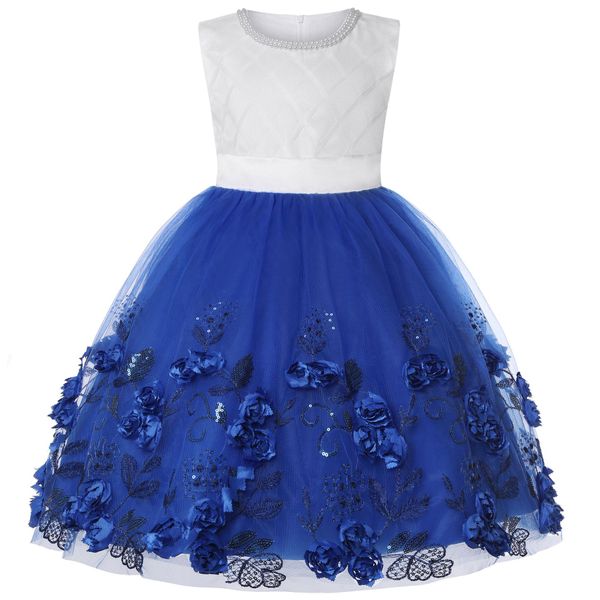 

new girls off-the-shoulder princess dress cute sweet neck mesh flower skirt birthday party lace baby formal tube gauze butterfly embroidery, Red;yellow