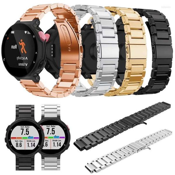 Cinturini per orologi Bracciale classico in acciaio inossidabile per Garmin Forerunner 235/735/220/230/620/630 Cinturino con fibbia pieghevole Cinturino in metallo Hele22