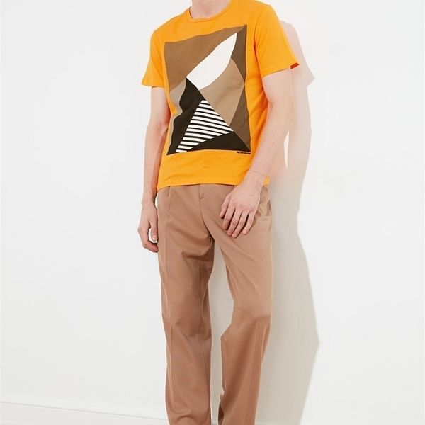 

trendyol dicetak sepeda kerah tshirt tmnss20ts0641 220610, White;black