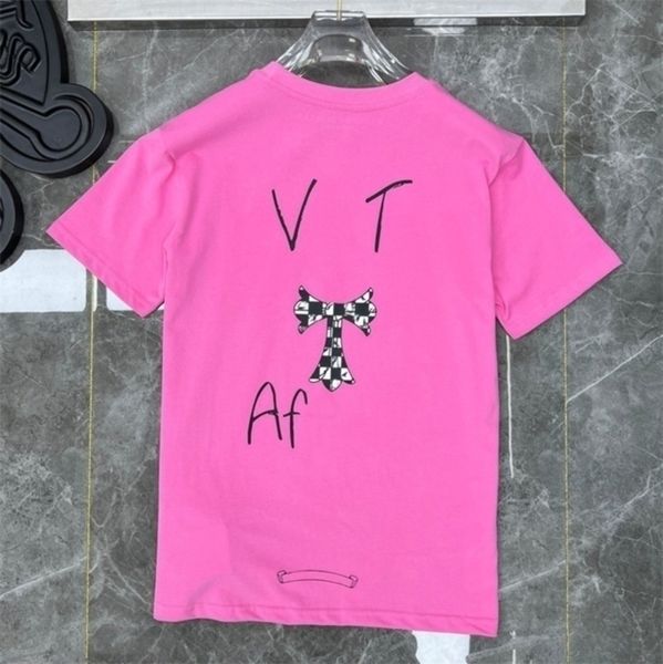 

summer ch men's classic loose designer t shirts short sleeves letter horseshoe sanskrit cross print sweatshirts t-shirts woman tees ron, White;black