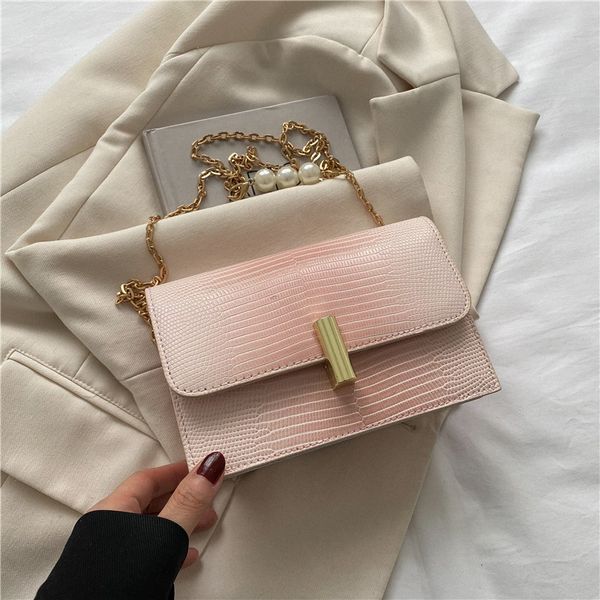 

women 3 colours bag thread pearl chain crossbody shoulder pu bag fashion flap