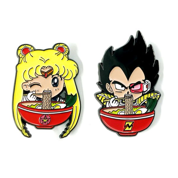 

cute anime boys and girl enamel pins collect metal cartoon brooch backpack hat bag collar lapel badge men women fashion jewelry sailor moon, Blue