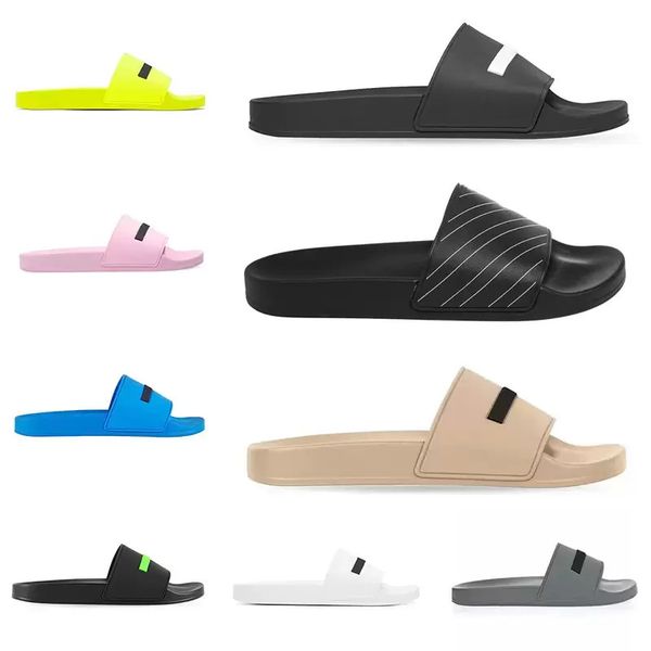 

luxury designer paris slippers trends brand pool slides outdoor summer beach shoes letters triple black white paris fashion sandals men wome