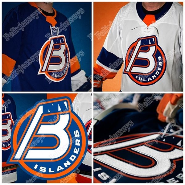 UF 2021 Bridgeport Islanders Jersey 2 Seth Helgeson Ahl Hockey 8 Wilde 29 Arnaud Durandeau 17 Felix Bibeau 10 Kyle MacLean Cole Bardreau