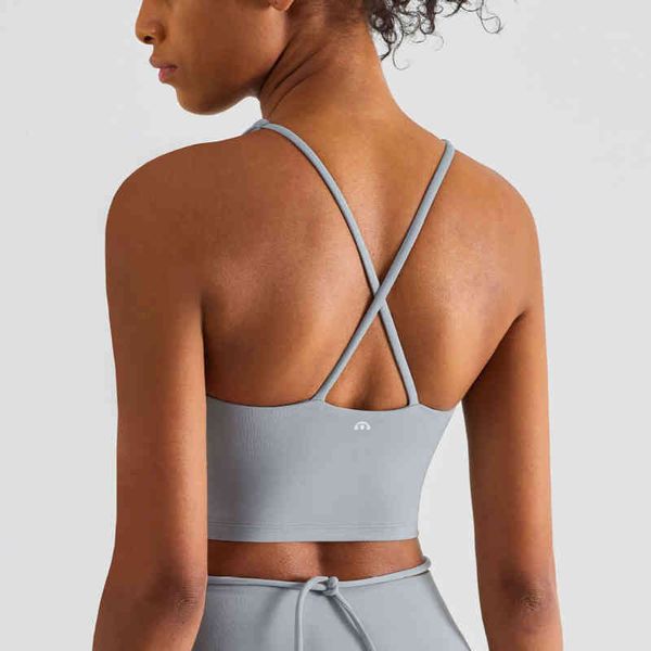 

lulu lu-wx1437 bras brand yoga bra women's winding bandage cross back vest sports underwear 0c5t, Red;black