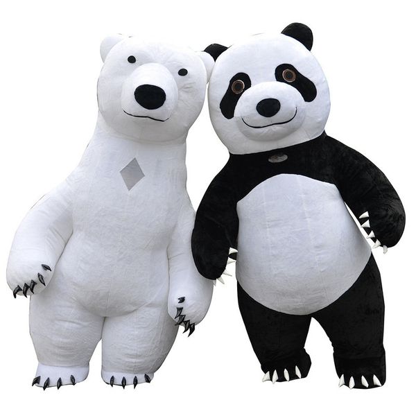 

mascot doll costume polar bear panda inflatable mascot costume party dress outfits advertising promotion carnival halloween xmas easter a, Red;yellow
