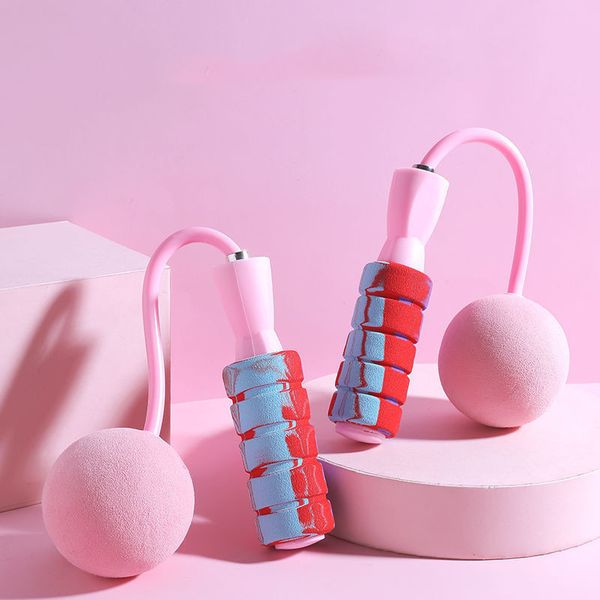 

cordless skipping sponge handle length adjustable weight loss fat burning fitness sports boys girls home indoor skipping rope