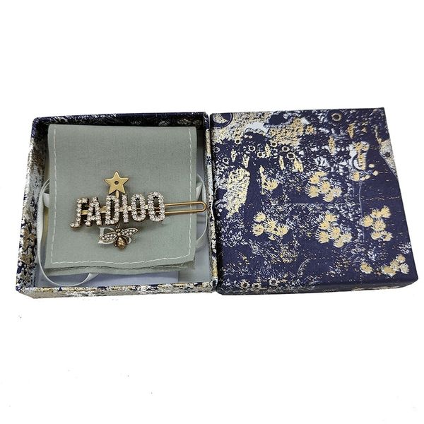 

75% off clearance jewelrys deere hairpin fashion high-grade letter five pointed star diamond inlaid female live broadcast goods, Gray