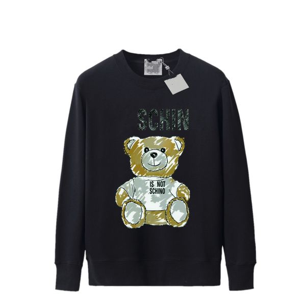 

autumn men's sweater sweatshirt bear hooded island sweater european and american fashion badge long sleeve hip-hop s5, Black