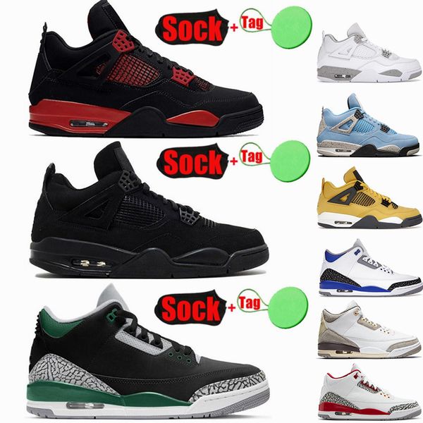 

jumpman 4 men basketball shoes women 4s black cat fire red thunder white oreo racer university blue pine green unc cool grey cardinal mens t